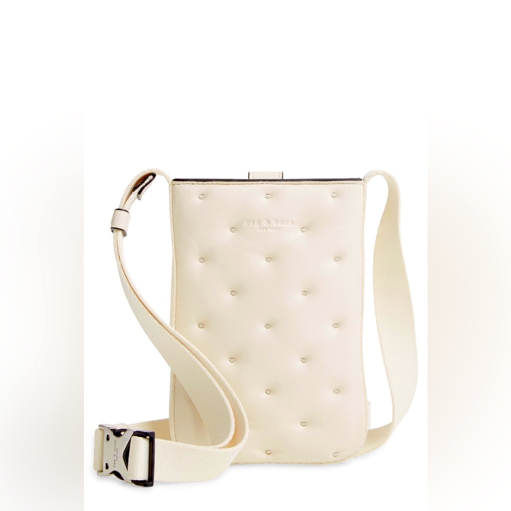 Rag and Bone Riser white leather crossbody phone pouch 🤍